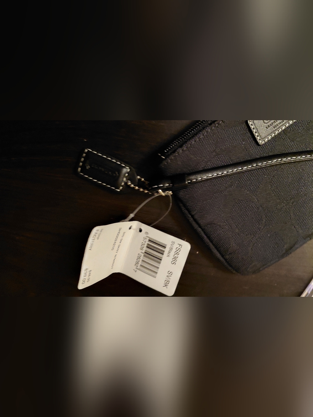 NWT Coach Black Signature Canvas Wristlet with Leather Strap - Picture 6 of 7
